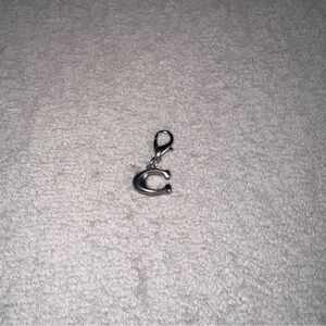 Coach Silver “C” Mini Bag Charm Sognature Hang Tag Keychain